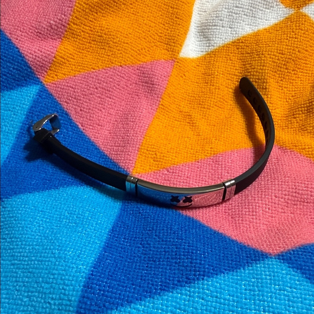 Women’s Black Silicone and Steel Bracelet - Unbranded